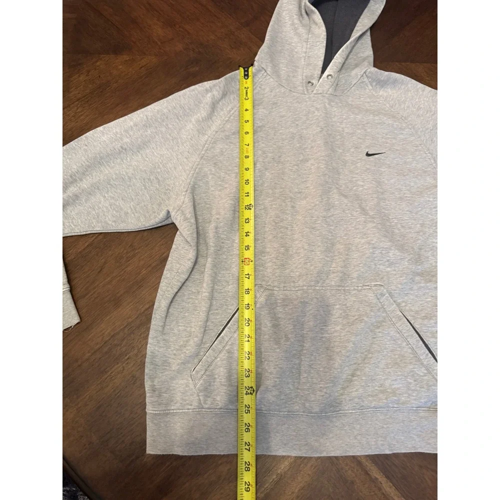 Nike Gray‎ Pullover Hoodie Sweatshirt Mens XL Distressed Hem Minimalist |E1